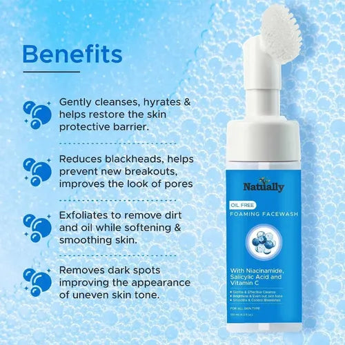 NATUALLY Oil-Free Foaming Face Wash & 130ml
