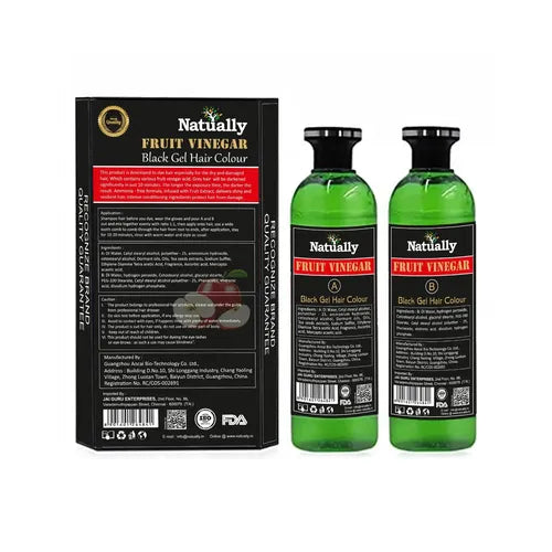 NATUALLY FRUIT VINEGAR GEL HAIR COLOUR 500ML -10 MINUTES COLOUR & AMMONIA FREE