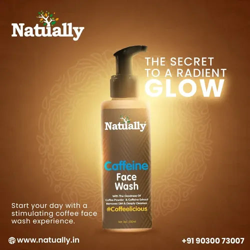 Natually Caffeine FaceWash - coffee powder & caffeine extract