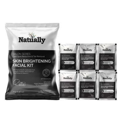 Natually Skin Brightening Facial Kit - Dark Spot Reduction & Tan Removal & 70gms