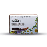 NATUALLY 100% Organic Handmade Licorice Bath Soap - Face & Body Soap Bar with Chamomile Extracts - 125 Grams (Pack of 1)