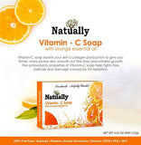NATUALLY 100% Handmade Vitamin-C Bath Soap with Orange Essential Oil - Revitalizing Skin Cleansing | 125g