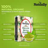 Natually 100% Organic Vegetables & Fruits Black Henna (10g x 4)