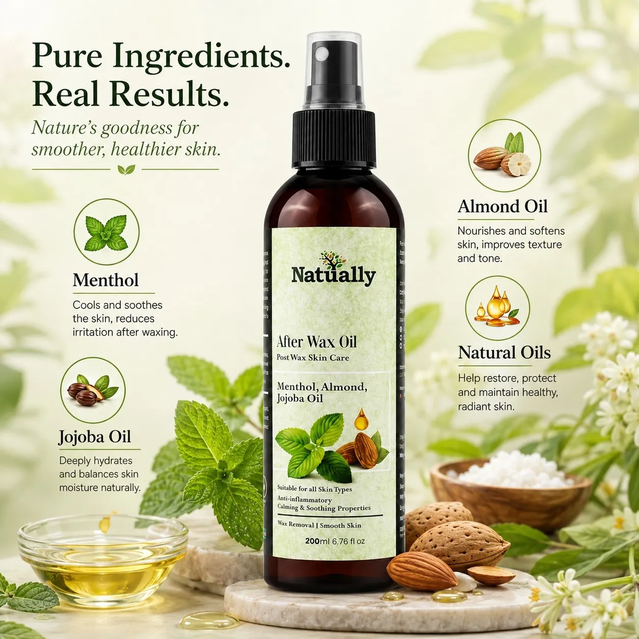 Natually After Wax Oil – Post Wax Skin Care Oil (200ml) - Image 3