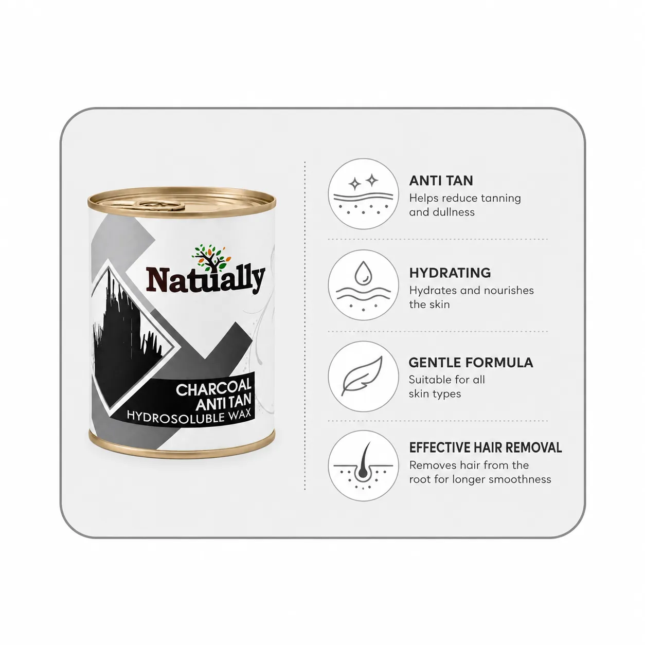 Natually Charcoal Anti Tan Wax - Image 2