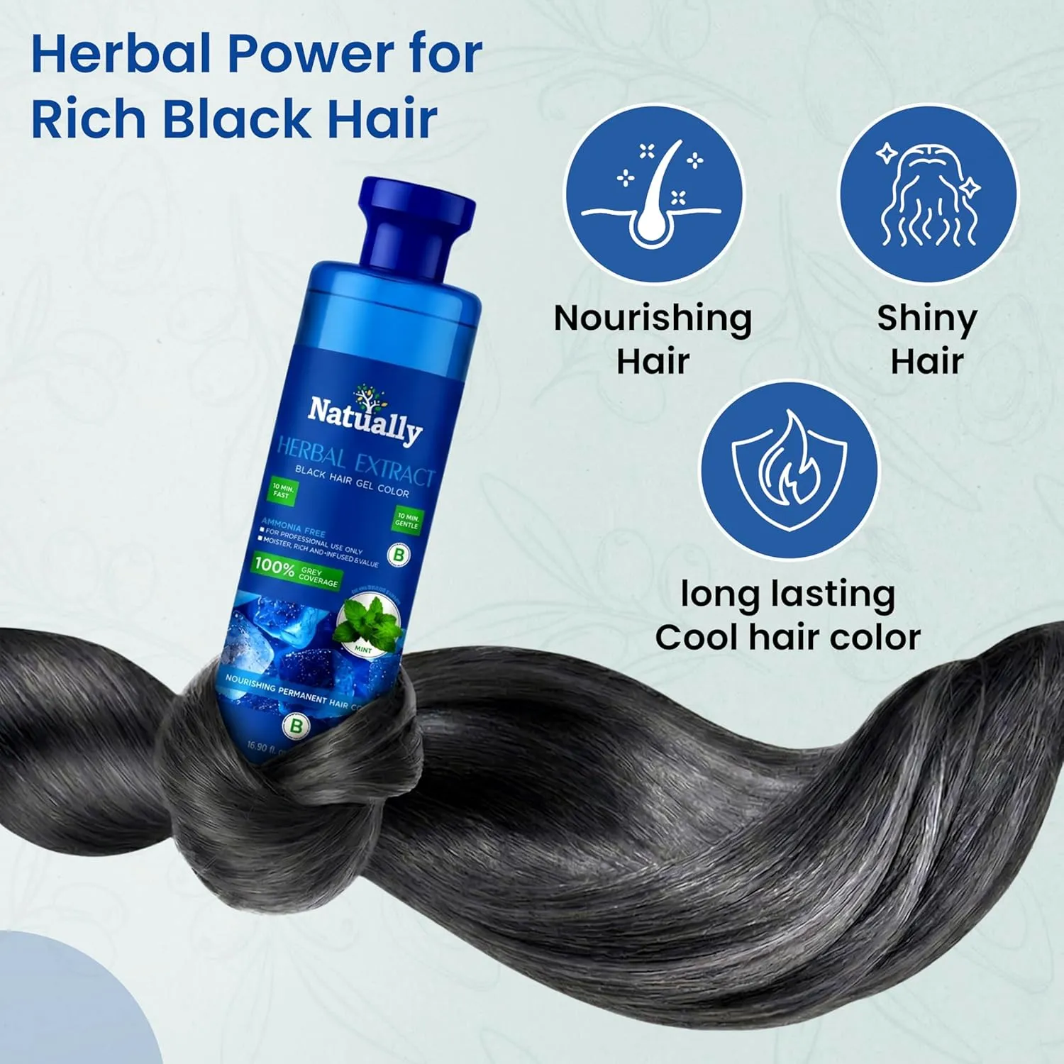 Natually Herbal Extract Black Hair Gel Color - Image 2
