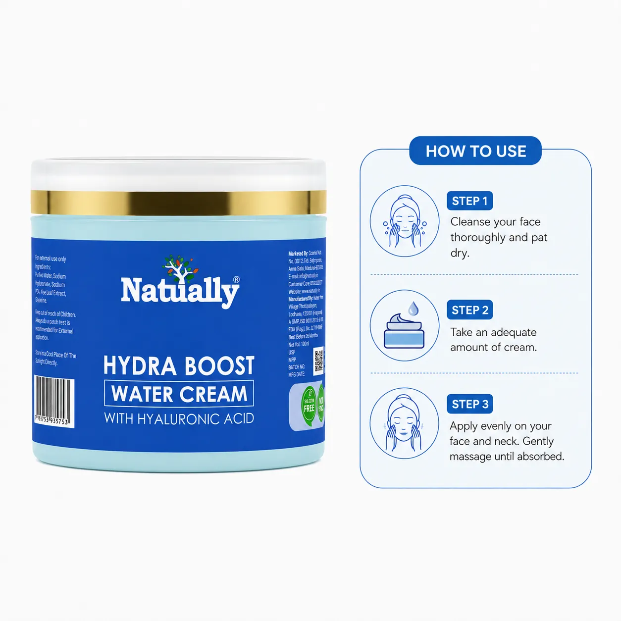 Natually Hydra Boost Water Cream 100ml - Image 4