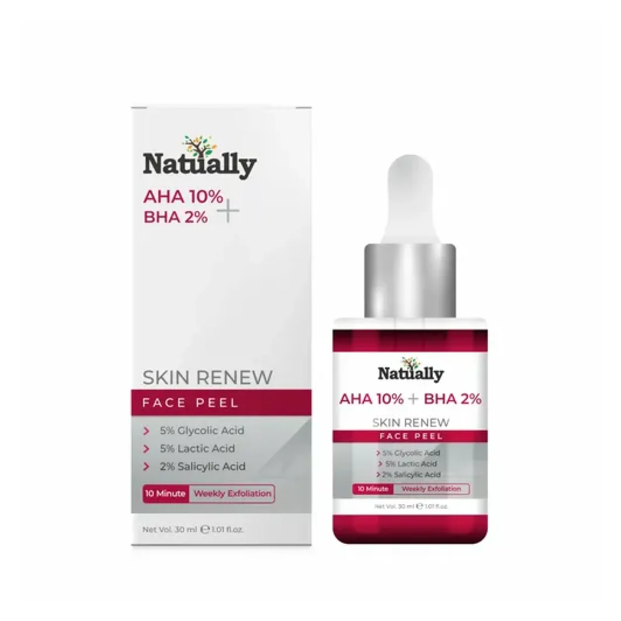 Skin Renew Face Peel with AHA 10% and BHA 2% for Smooth Skin