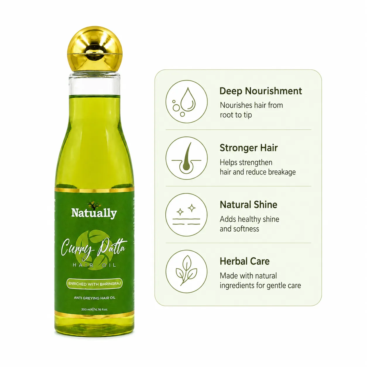 Natually Curry Patta Hair Oil – Nourishing & Strengthening Hair Oil - Image 2