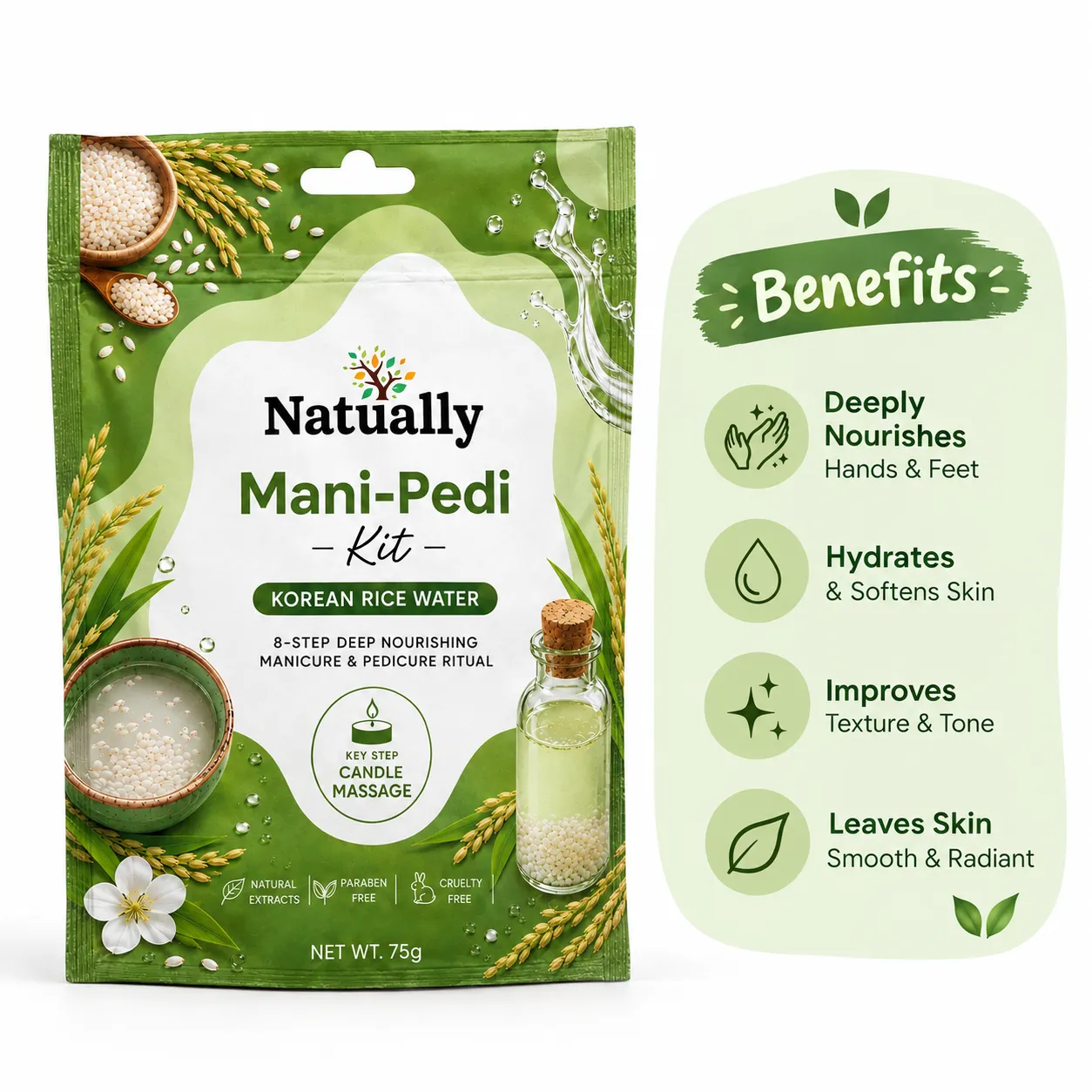 Natually Korean Rice Water Mani-Pedi Kit - Image 2