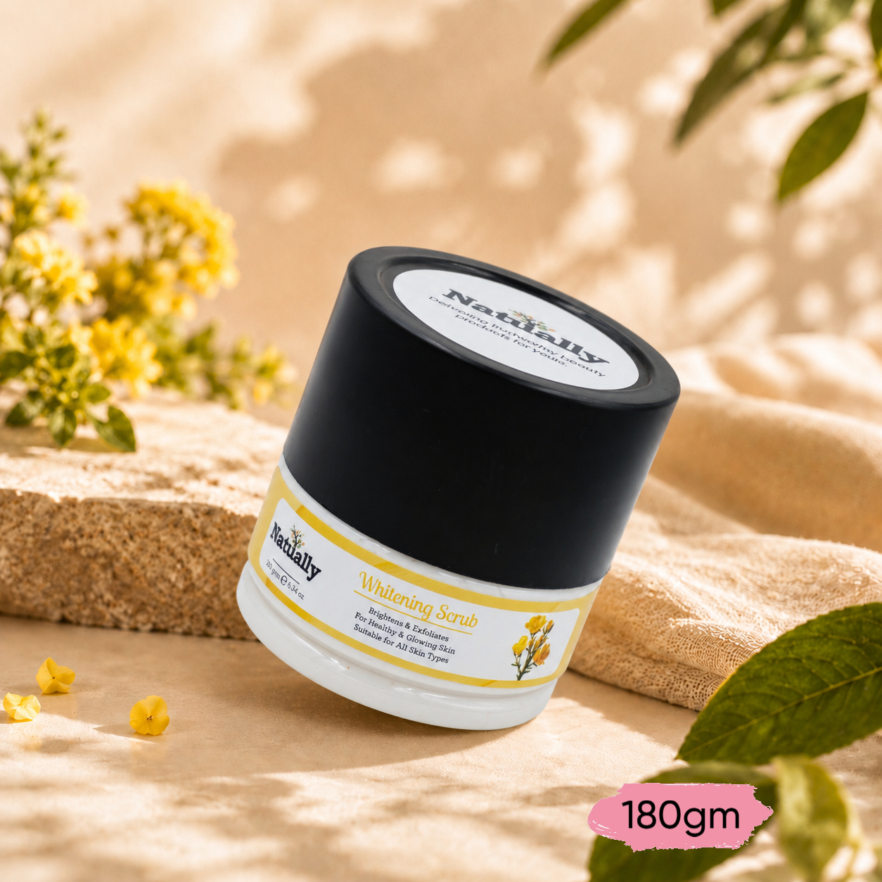 Natually Whitening Scrub - Brightens & Exfoliates For Healthy And Glowing Skin - 180g