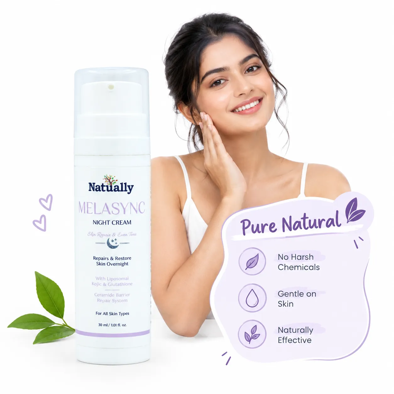 Natually MelaSync Night Cream| Repairs & Restore Skin Overnight |30g - Image 5