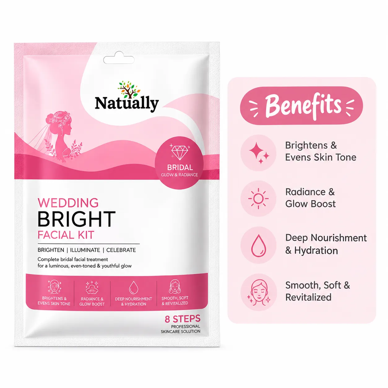 Natually Wedding Bright Facial Kit - Image 2