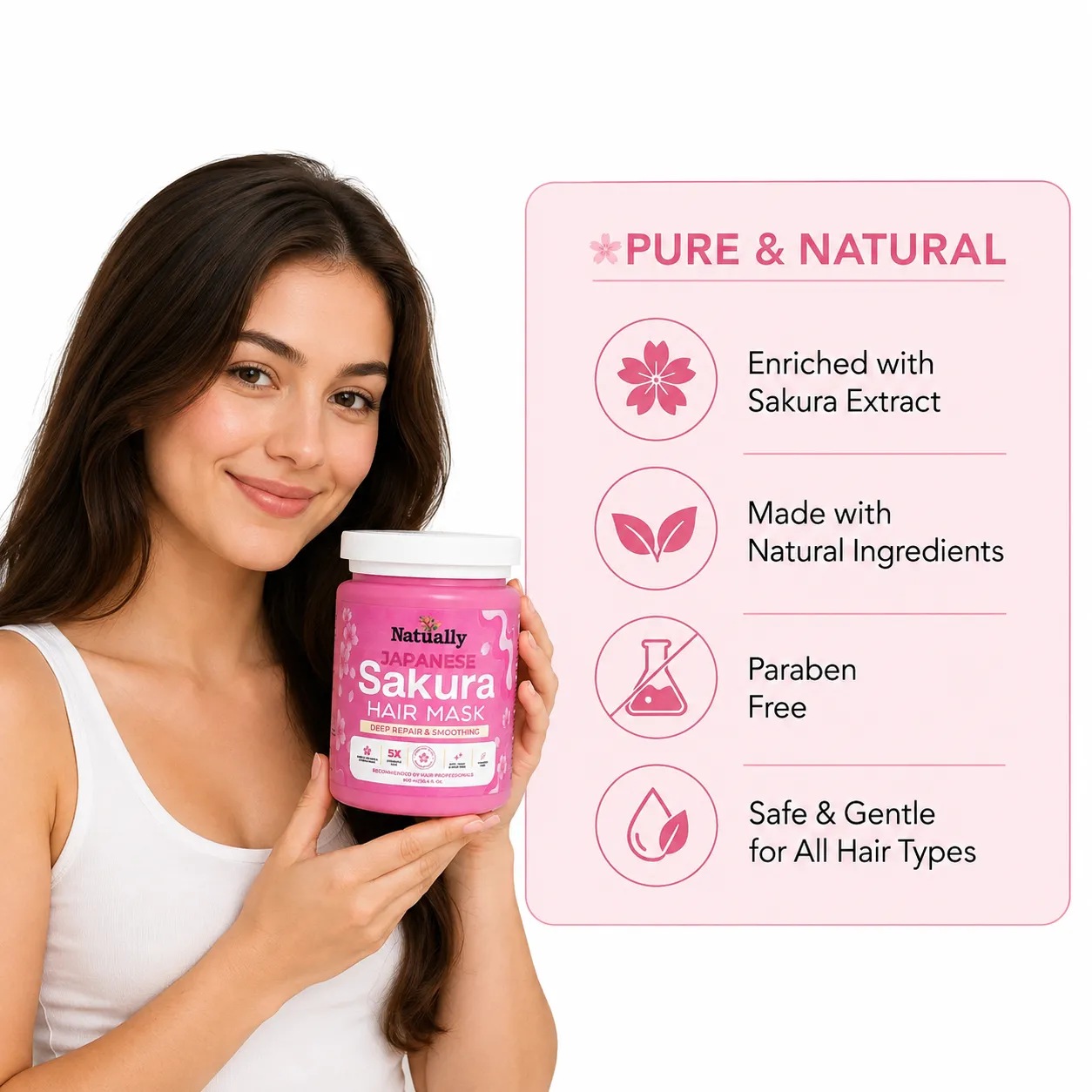 Natually Japanese Sakura Hair Mask – Deep Repair & Smoothing - Image 5