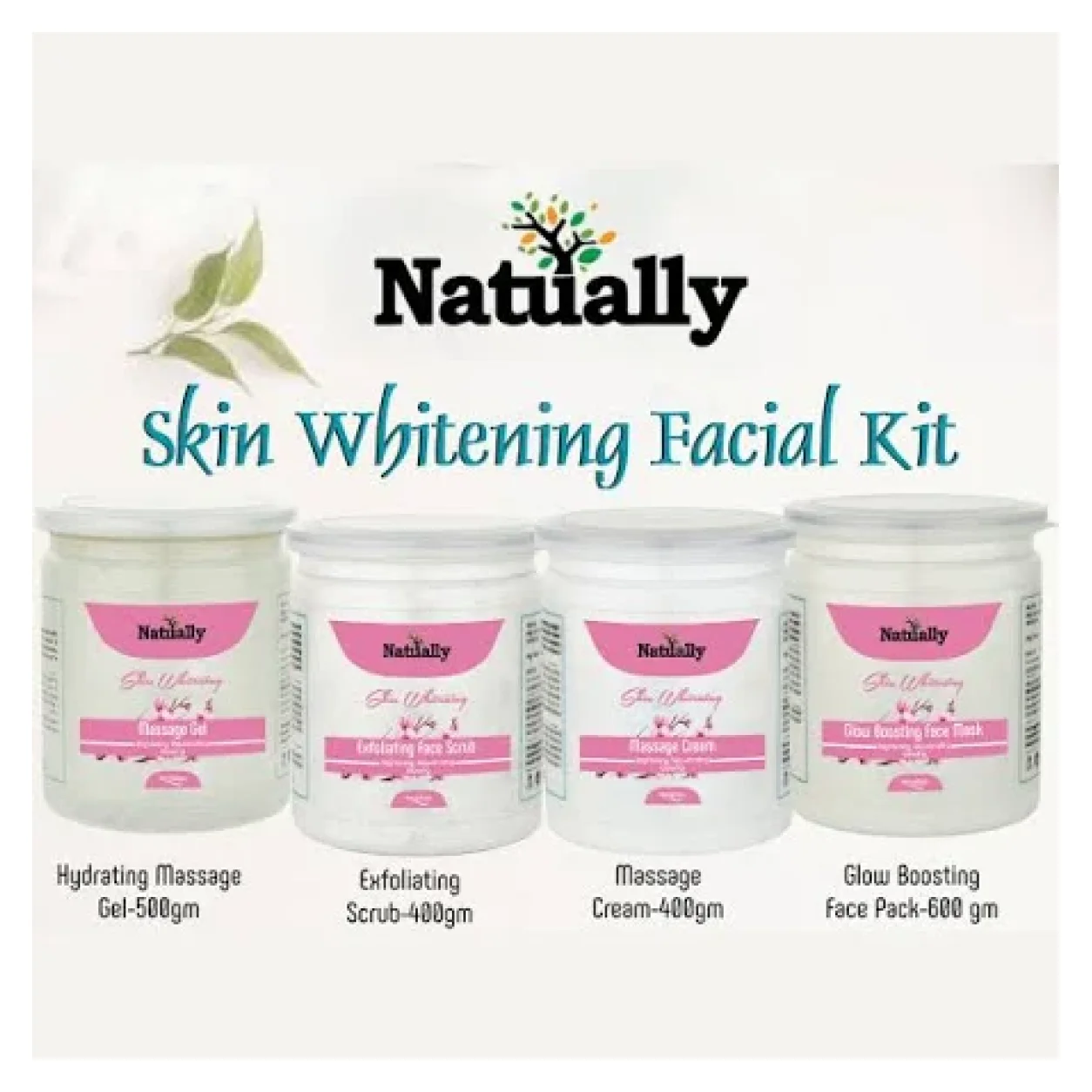 NATUALLY Skin Whitening Facial Kit for Bright and Even Skin