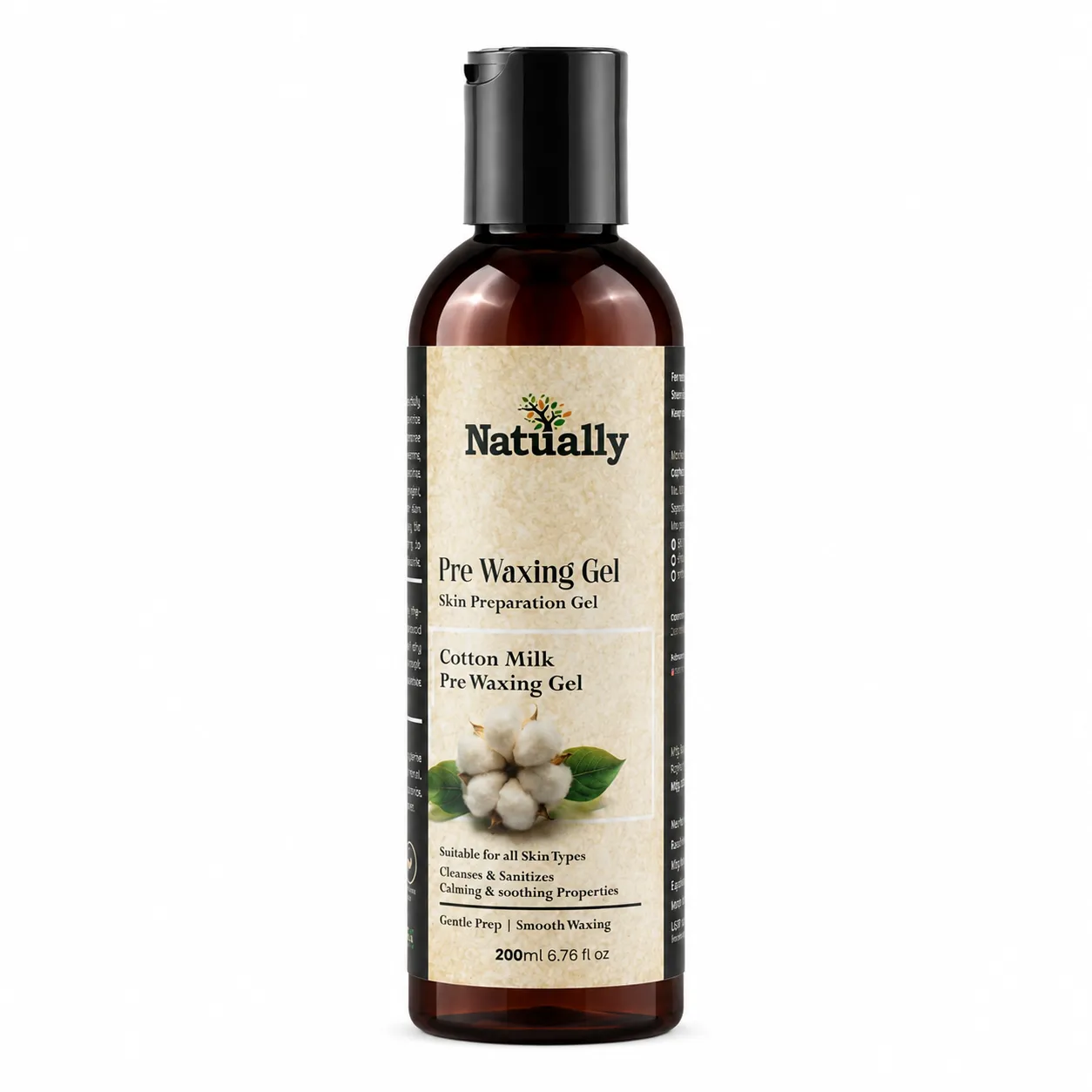 Natually Pre Waxing Gel – Skin Preparation Gel (Cotton Milk) 200ml