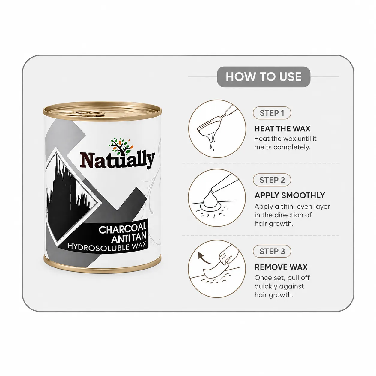 Natually Charcoal Anti Tan Wax - Image 4