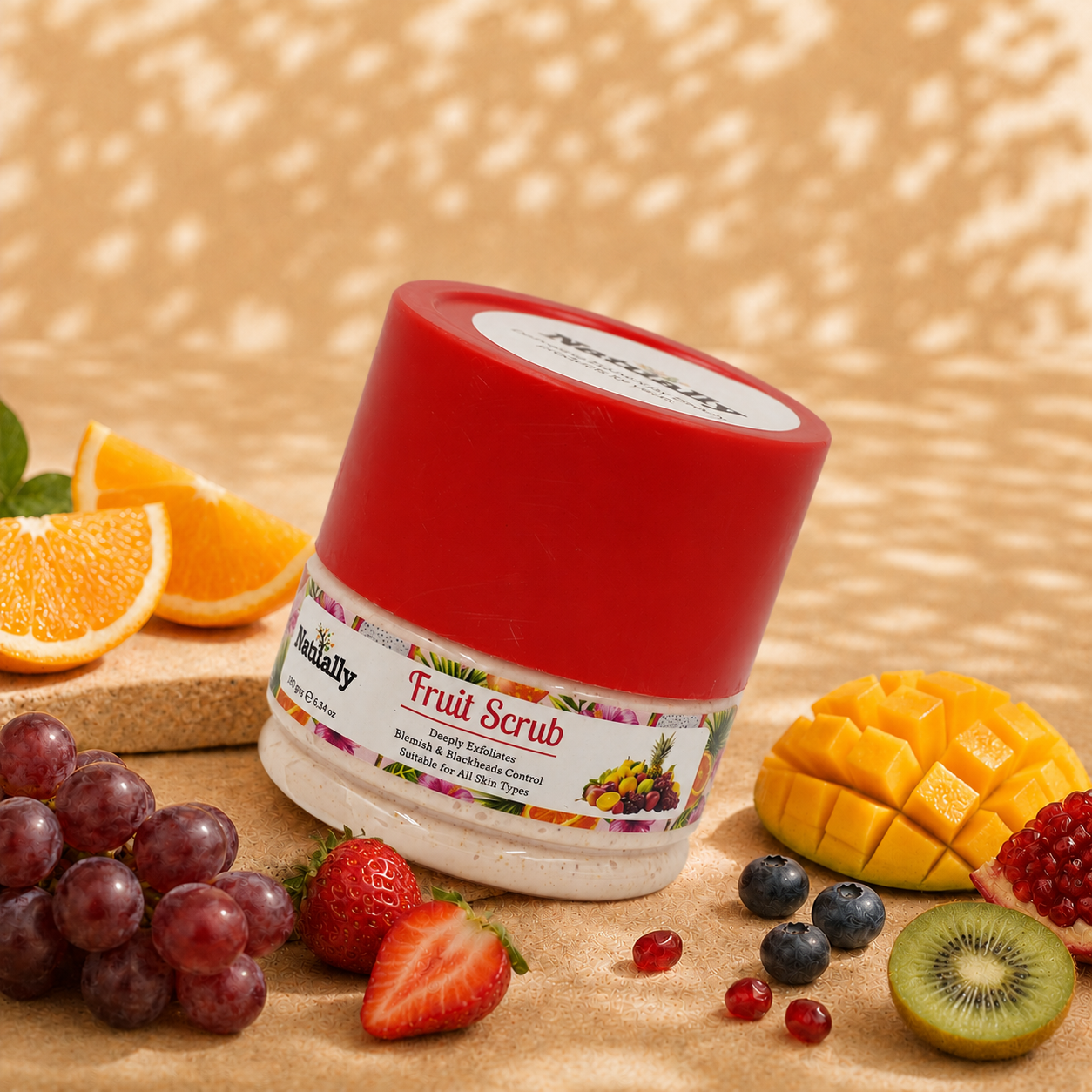 Natually Fruit Scrub - Deeply Exfoliates Blemish & Blackheads Control