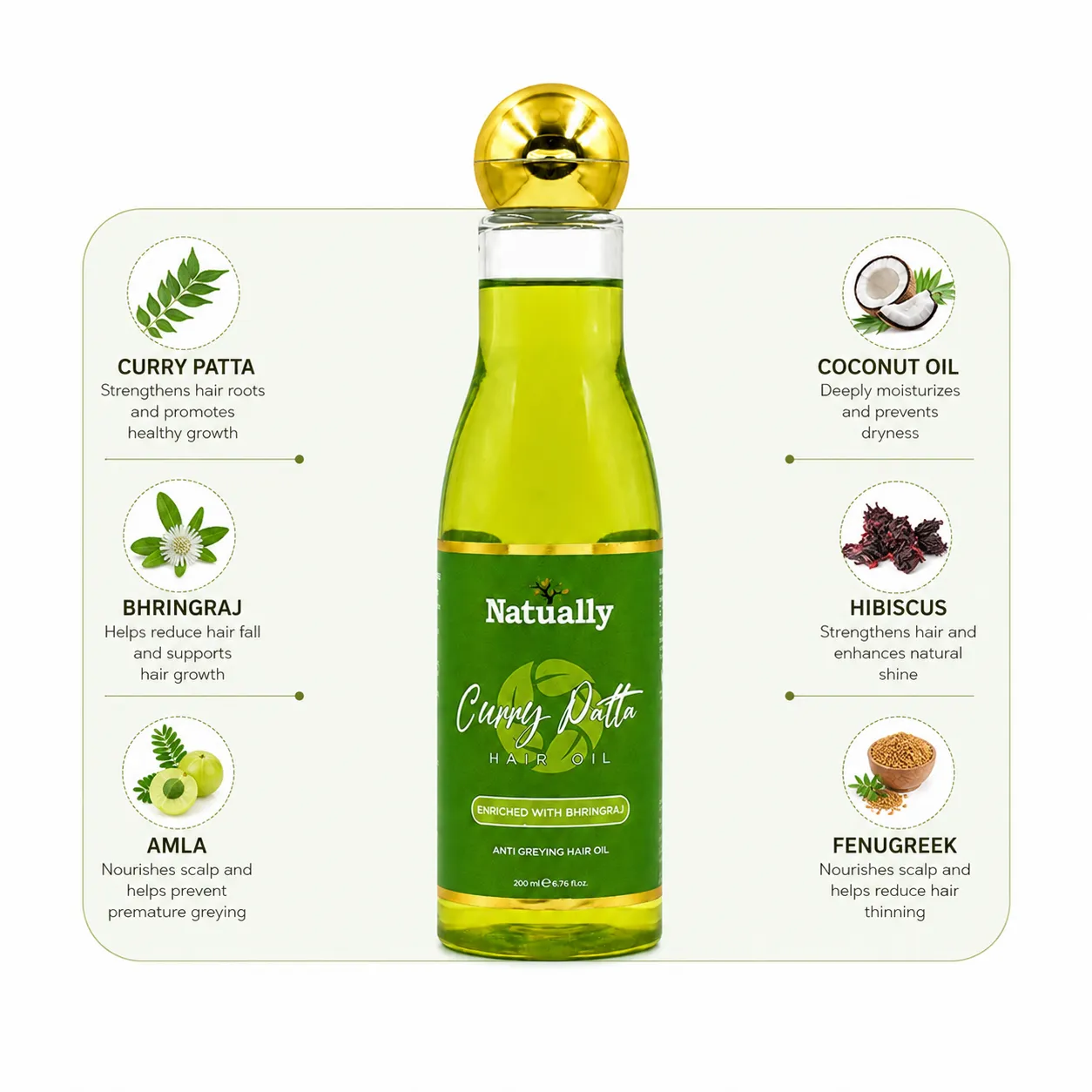 Natually Curry Patta Hair Oil – Nourishing & Strengthening Hair Oil - Image 3