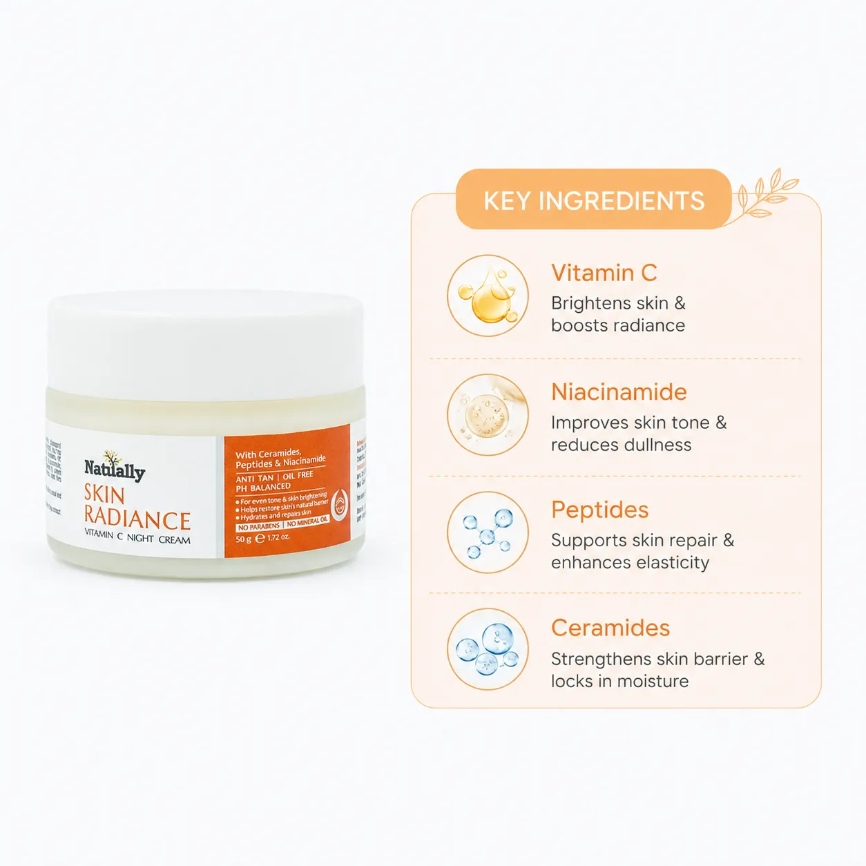 Natually Skin Radiance Vitamin C Night Cream – 50 g - Image 3