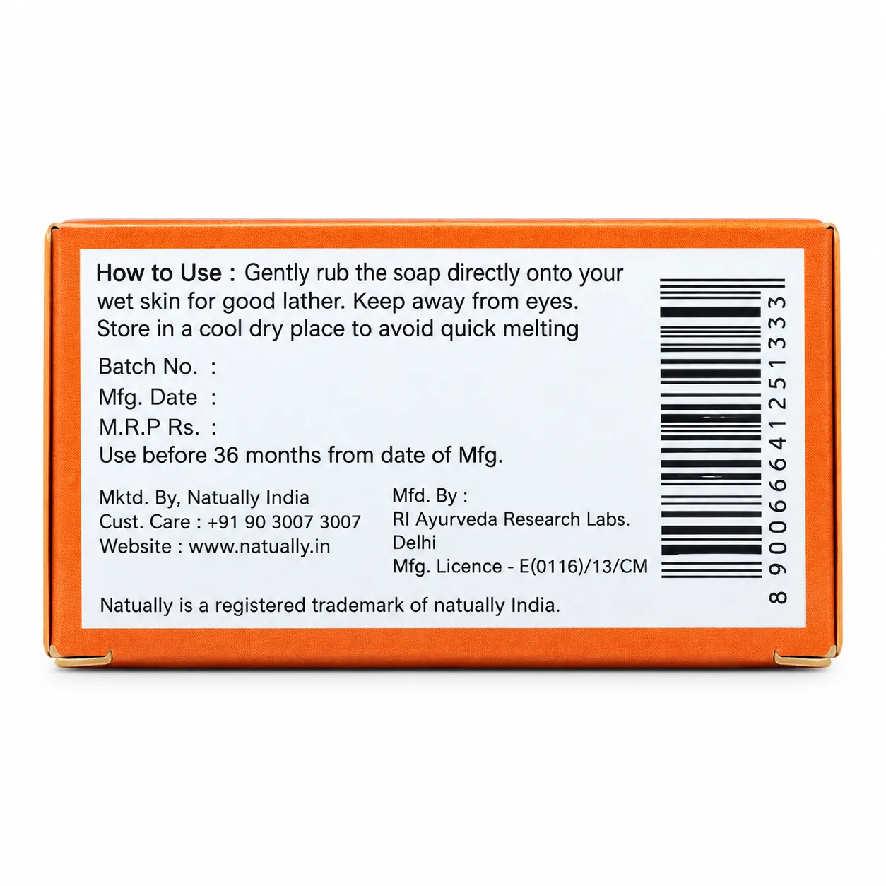 Natually Vitamin-C Soap with Orange Essential Oil - 125g - Image 3