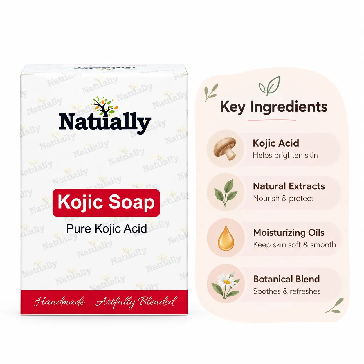 Natually Kojic Soap – Pure Kojic Acid - 125g - Image 4