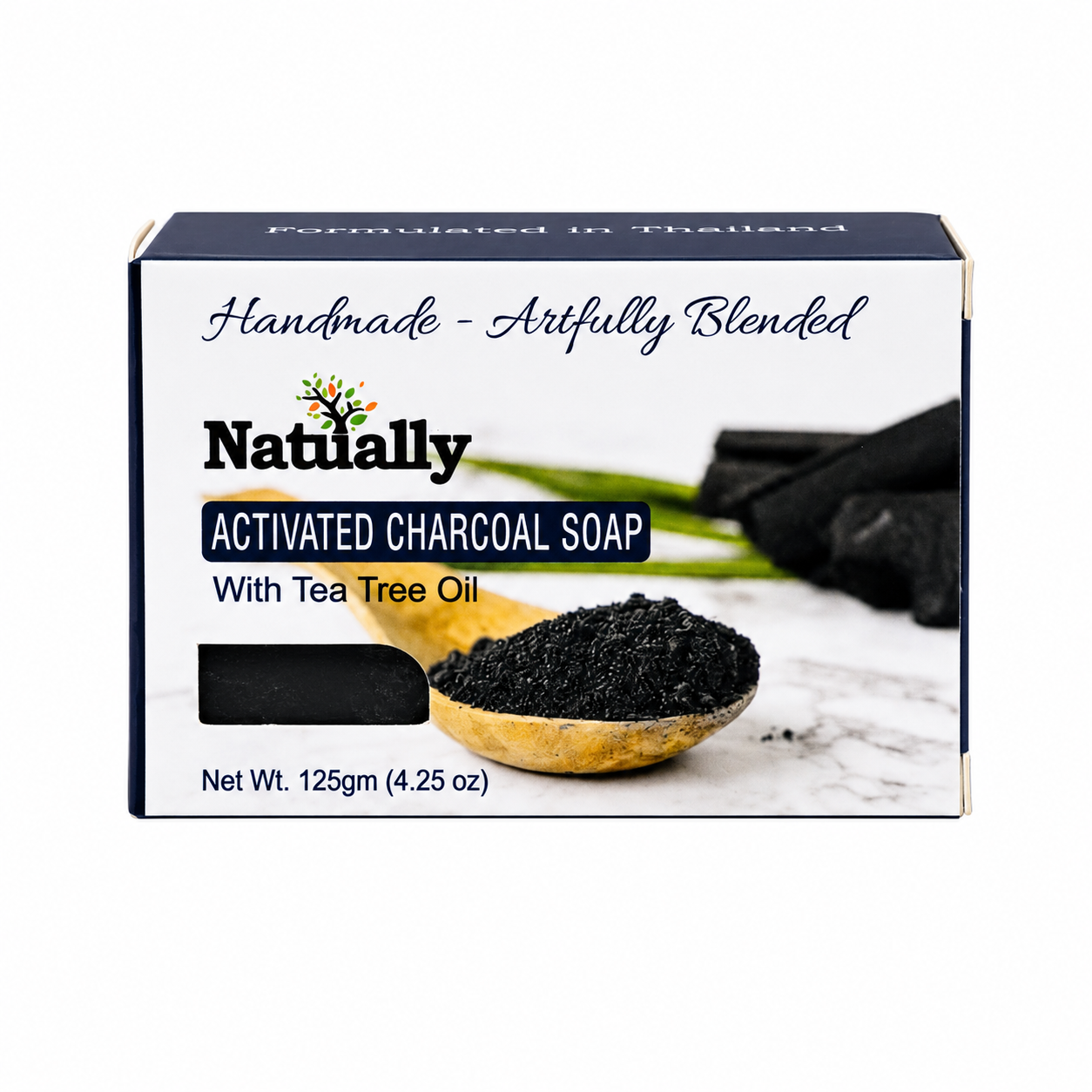 Naturally Activated Charcoal Soap with Tea Tree Oil – 125g