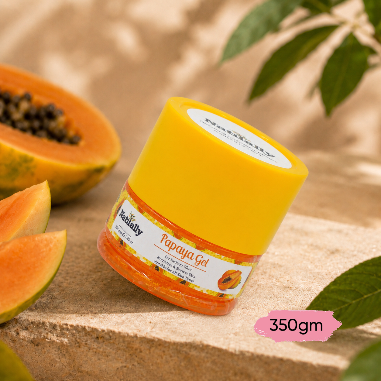 Natually Papaya Gel - For Radiant Glow Nourishes & Renews Skin - 350g