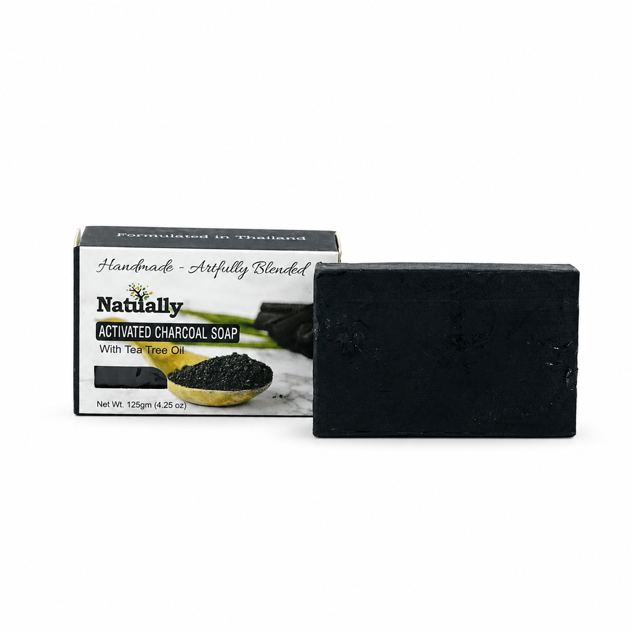 Naturally Activated Charcoal Soap with Tea Tree Oil – 125g
