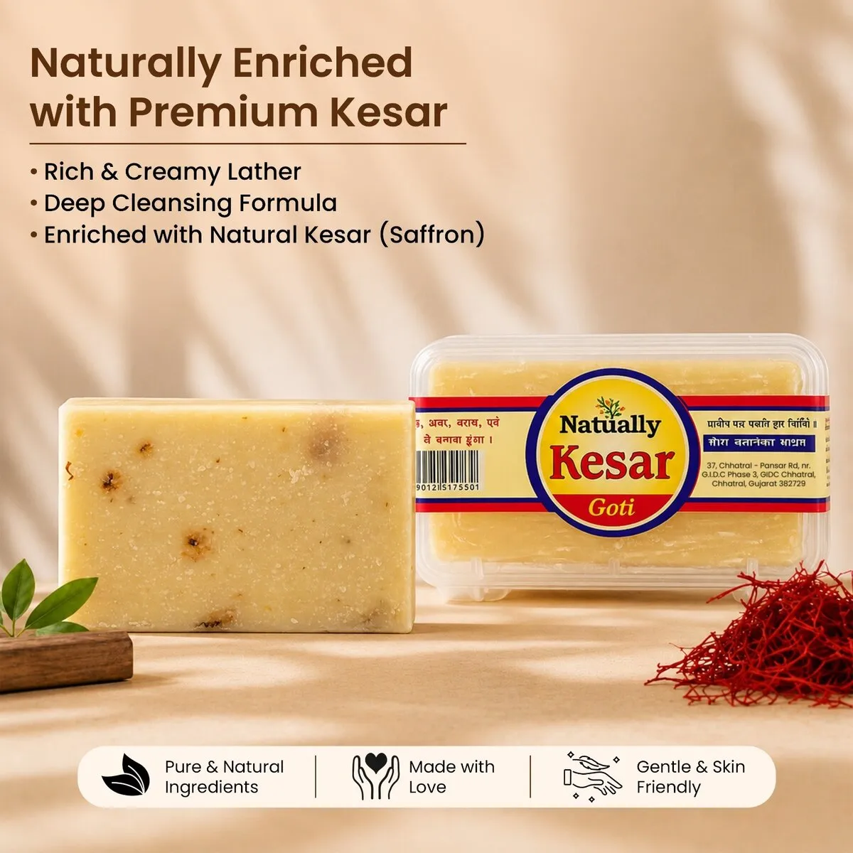 Natually Kesar Goti – Premium Traditional Beauty Cleansing Bar - Image 4