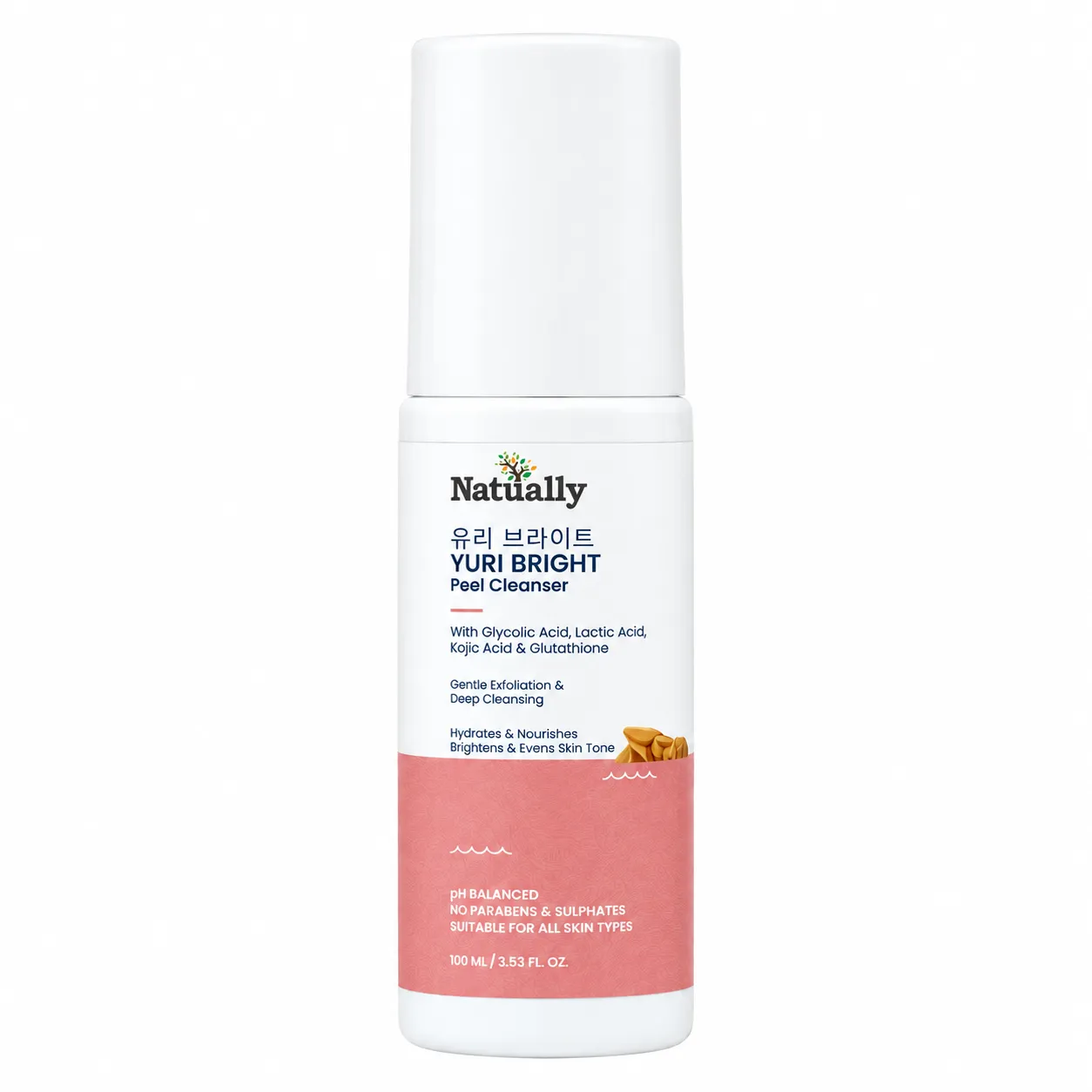 Yuri Bright Peel Cleanser- Glycolic - Lactic acid - Kojic acid & Glutathione