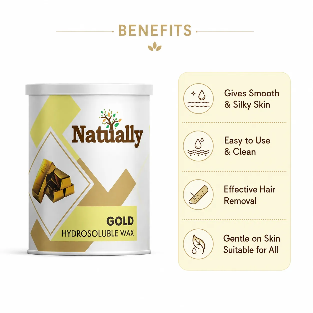 Natually Hydrosoluble  Gold Hair Removal  Wax | 800g - Image 2