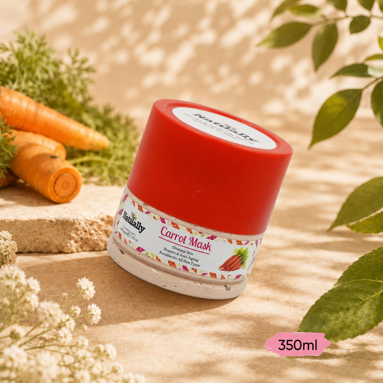 Natually Carrot Mask Glowing Skin Repairs & Anti-Ageing - 350g