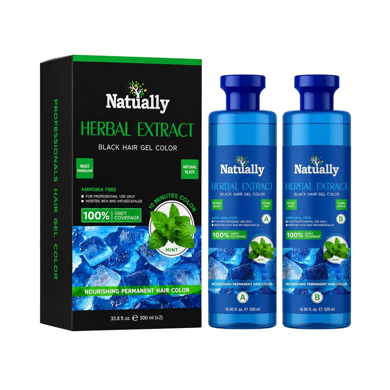 Natually Herbal Extract Black Hair Gel Color