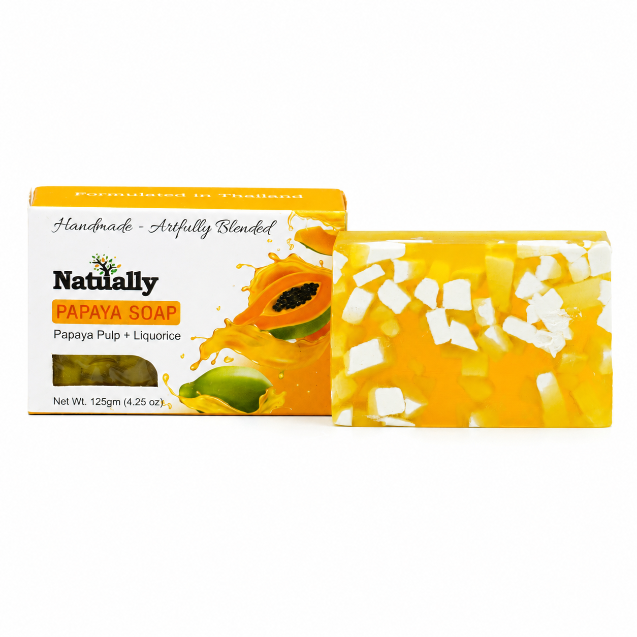 Glowing Skin Papaya Soap – Handmade with Papaya Pulp & Liquorice