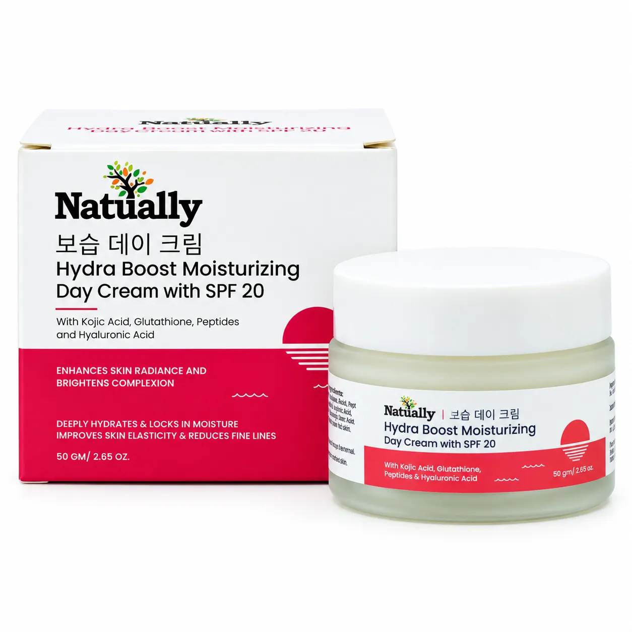 Natually Hydra Boost Moisturizing Day Cream SPF 20 – 50 GM - Image 2
