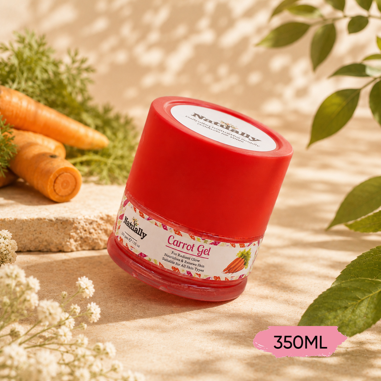 Natually Carrot Gel For Radiant Glow Nourishes & Renews Skin - 350g