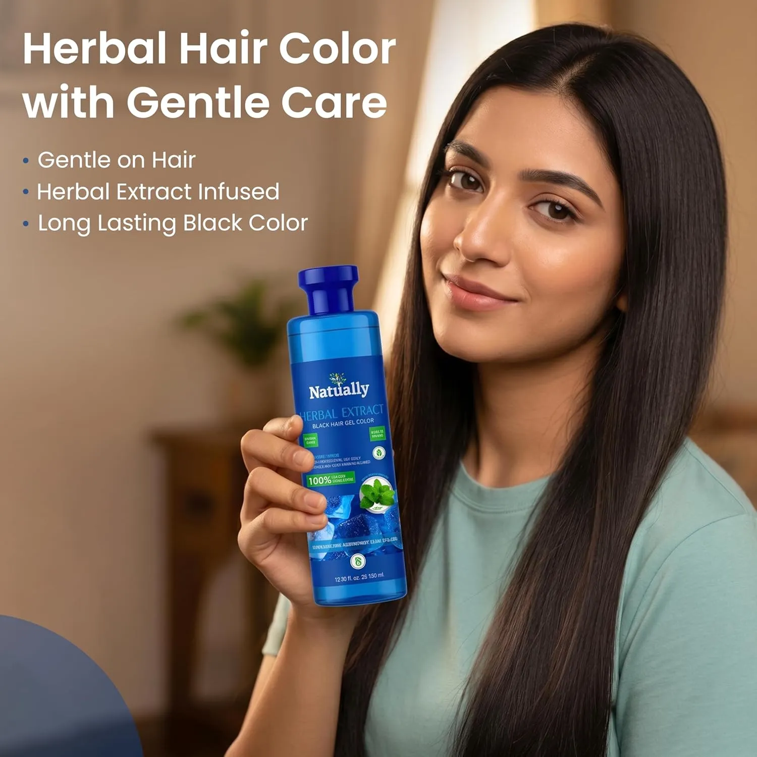 Natually Herbal Extract Black Hair Gel Color - Image 3
