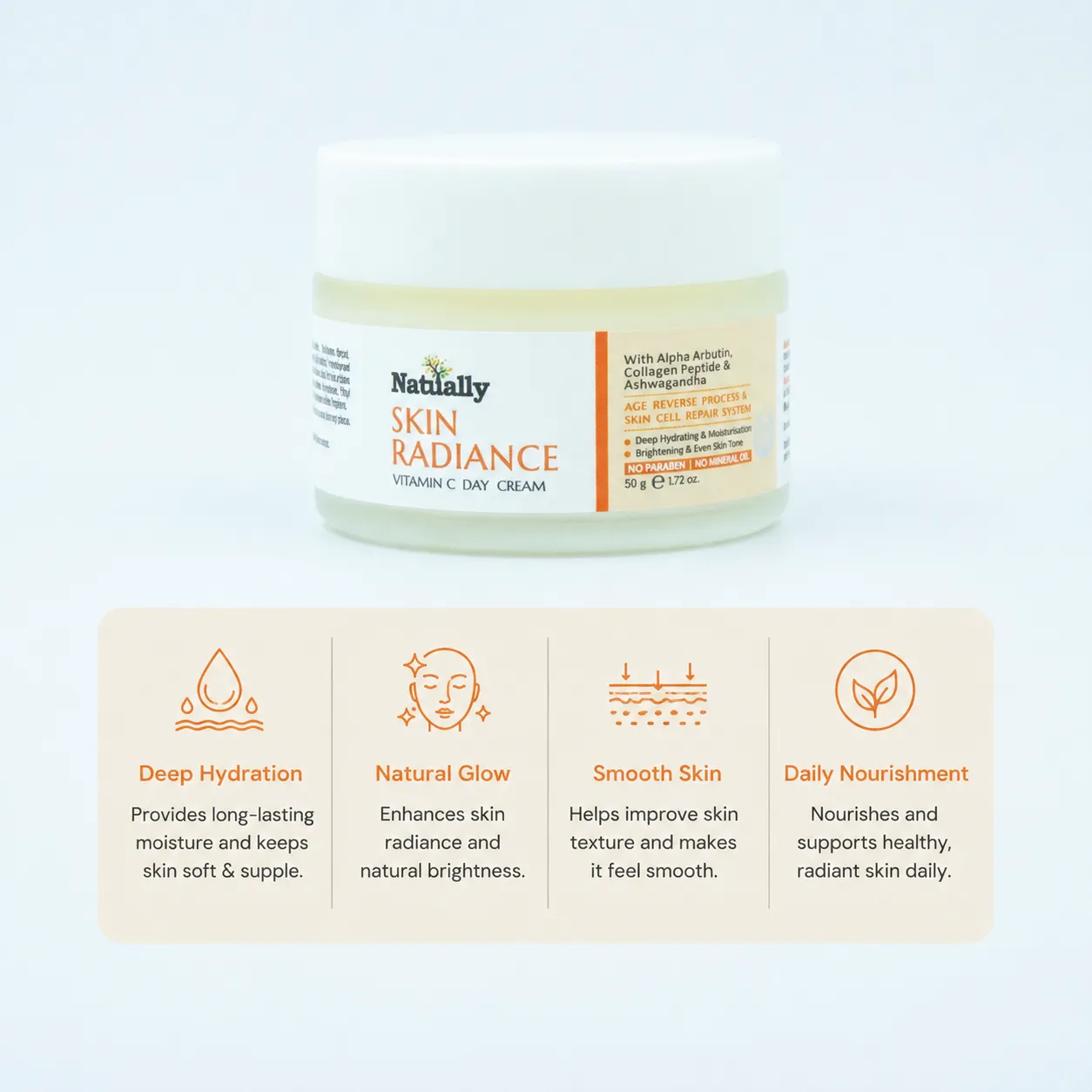 Natually Skin Radiance Vitamin C Day Cream – 50 g - Image 2