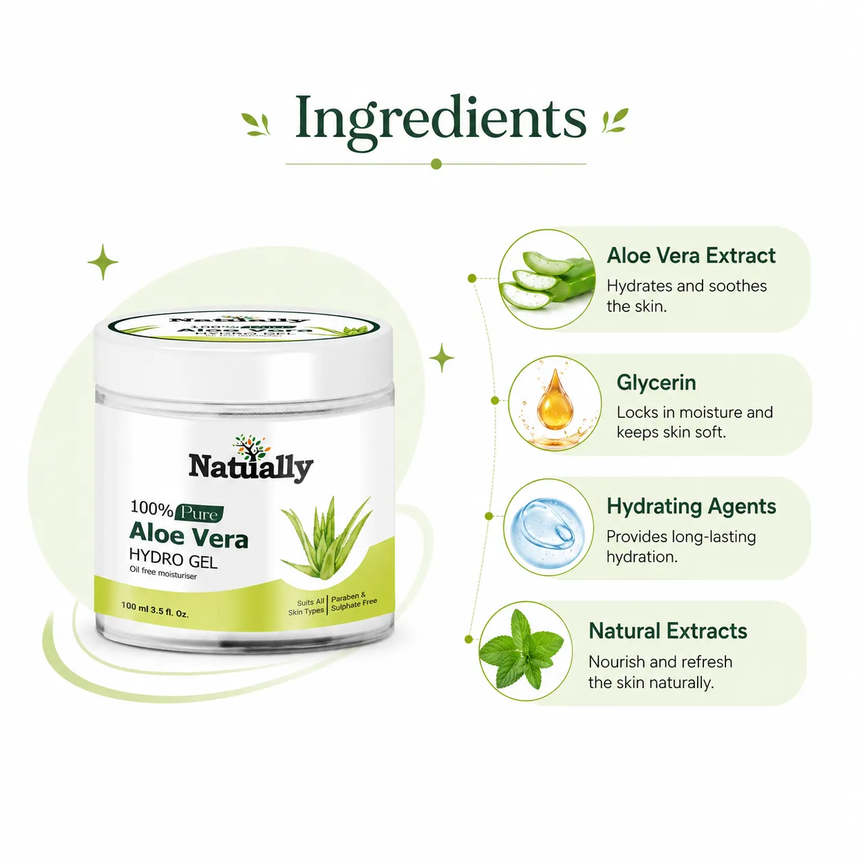 Natually Pure Aloe Vera Hydro Gel for Hydrated and Healthy Skin - Image 3