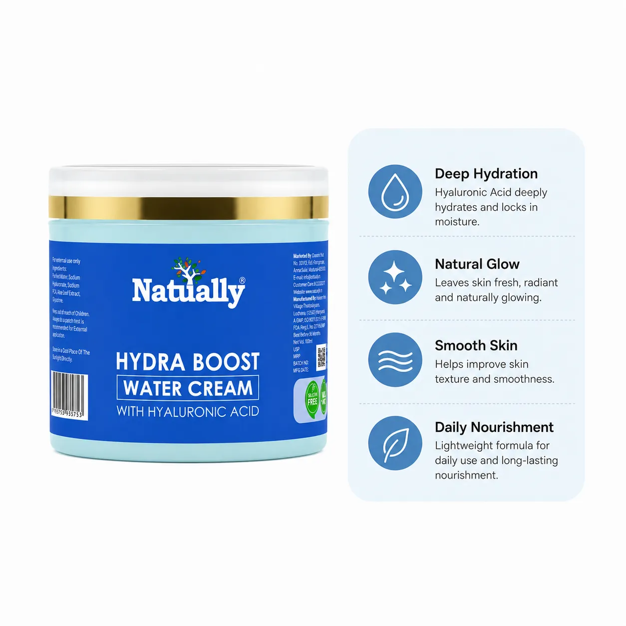 Natually Hydra Boost Water Cream 100ml - Image 2