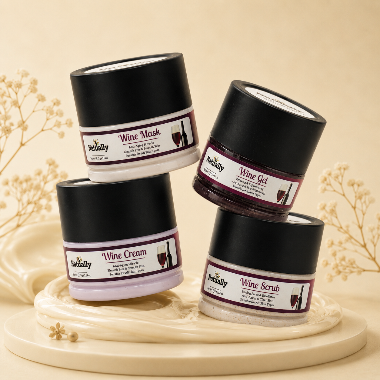 Wine facial Kit 200gm - Unclog pores & Revitalize Your Skin & Skincare Essentials