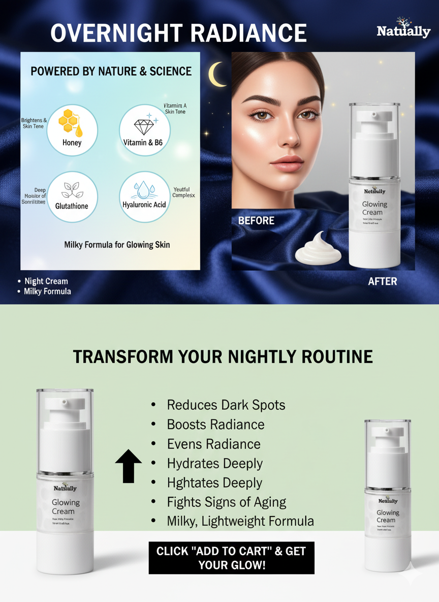 Natually WoW Glowing Cream 20g for Instant Skin Glow