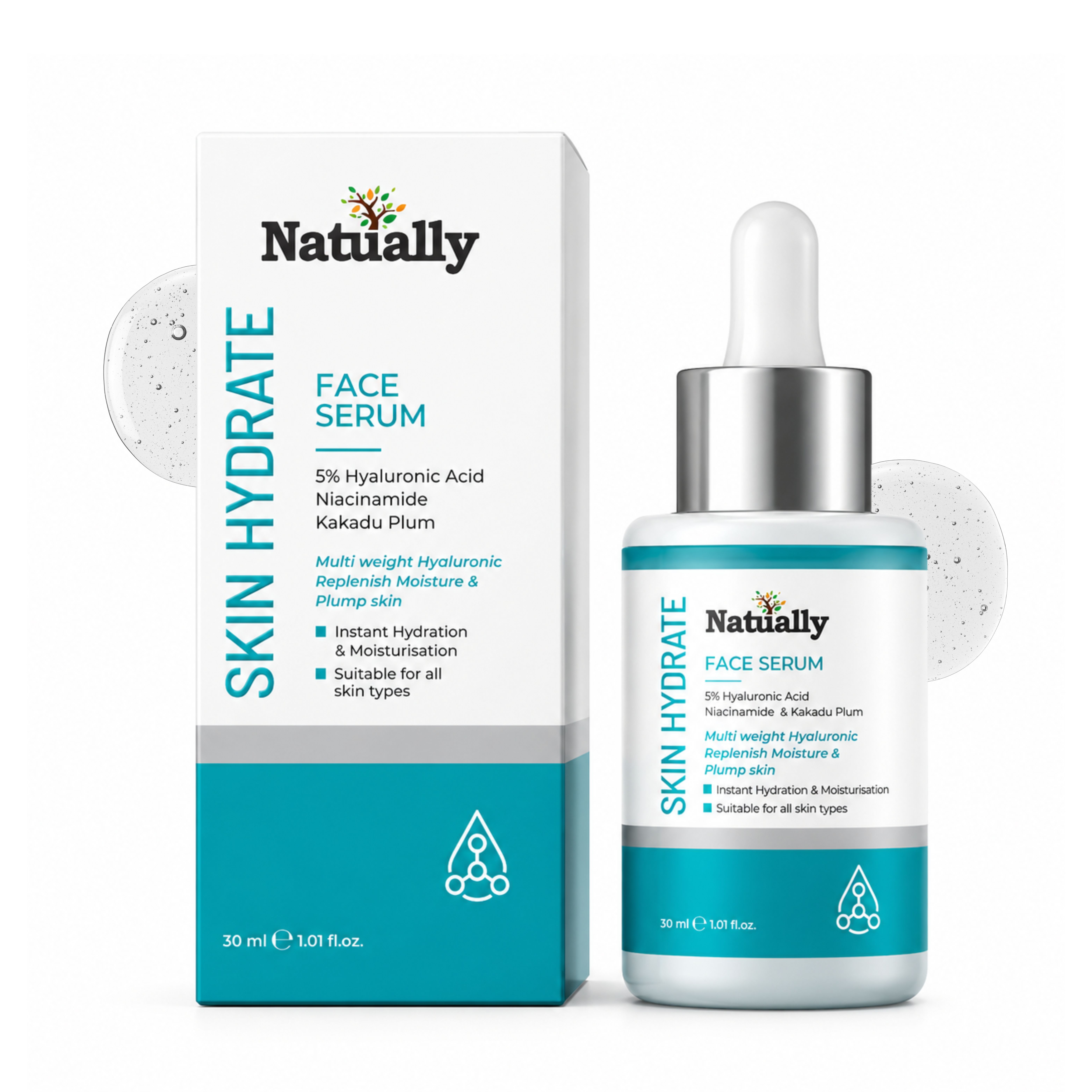 Natually Pure and Natural Hyaluronic Acid Face Serum 15ml
