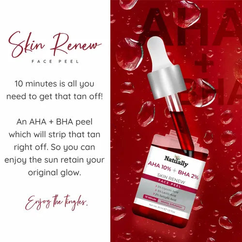 Skin Renew Face Peel with AHA 10% and BHA 2% for Smooth Skin
