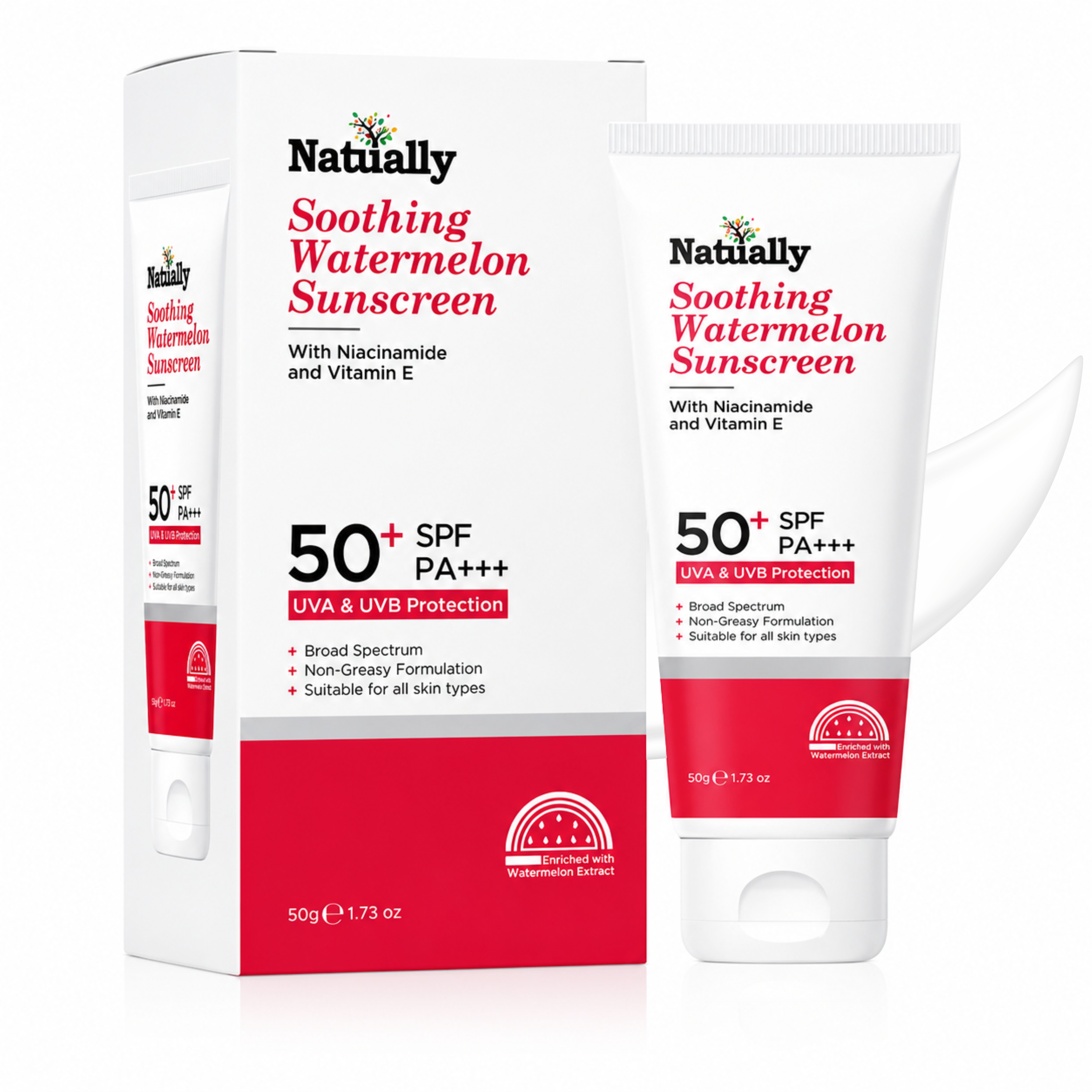 NATUALLY SOOTHING WATERMELON SUNSCREEN - NIACINAMIDE & VITAMIN E