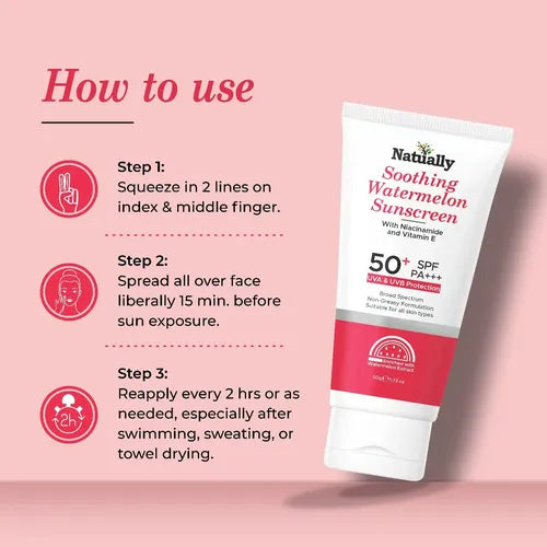 NATUALLY SOOTHING WATERMELON SUNSCREEN - NIACINAMIDE & VITAMIN E