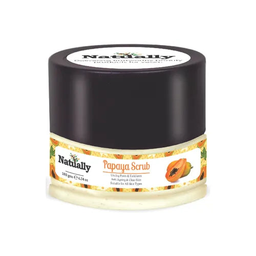 Natually Papaya Scrub -Unclog Pores & Exfoliates - 180gms