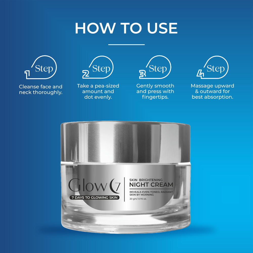 Glow 7 Skin Brightening Night Cream for Radiant Overnight Care - 20G