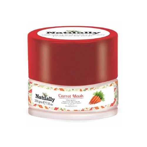Natually Carrot Mask Glowing Skin Repairs & Anti-Ageing- 200g
